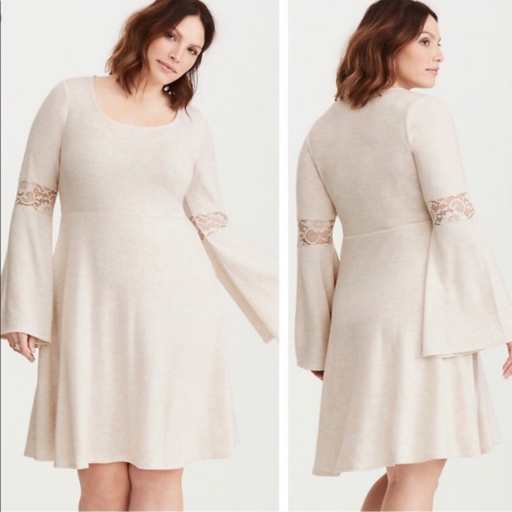 Torrid Lace Inset Knit skater dress